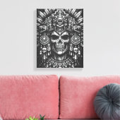 Aztec-Schädelkopfschmuck von BurnsInHell Leinwanddruck (Insitu (Wohnzimmer))