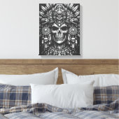 Aztec-Schädelkopfschmuck von BurnsInHell Leinwanddruck (Insitu (Schlafzimmer))