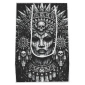 Aztec-Schädelkopfschmuck von BurnsInHell Mittlere Geschenktüte (Rückseite)