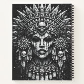 Aztec-Schädelkopfschmuck von BurnsInHell Notizblock (Rückseite)