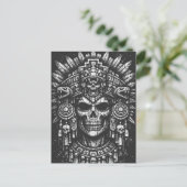 Aztec-Schädelkopfschmuck von BurnsInHell Postkarte (Stehend Vorderseite)