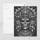 Aztec-Schädelkopfschmuck von BurnsInHell Postkarte (Vorne/Hinten)