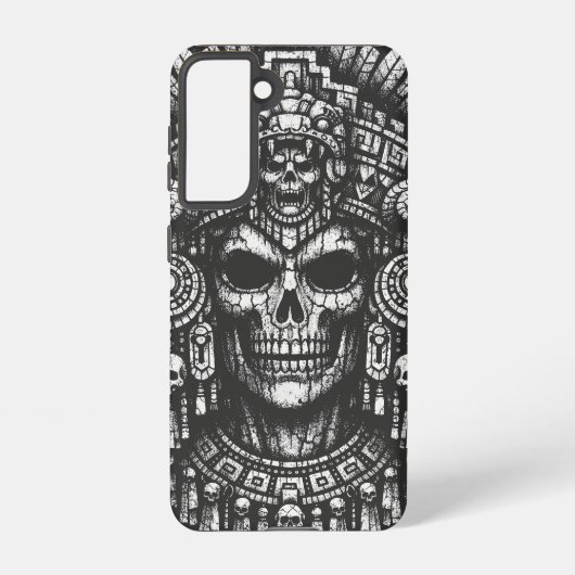 Aztec-Schädelkopfschmuck von BurnsInHell Samsung Galaxy Hülle (Rückseite)
