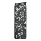 Aztec-Schädelkopfschmuck von BurnsInHell Thermosbecher (Nach links gedreht)