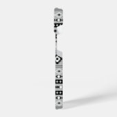 Aztec Schwarz-weiß Gray Mixed Motifs-Muster iPhone Hülle (Linke Seite)