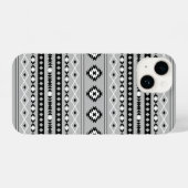 Aztec Schwarz-weiß Gray Mixed Motifs-Muster iPhone Hülle (Rückseite (Horizontal))
