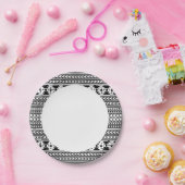 Aztec, Schwarz-Weiß-Stämme Pappteller (Party)