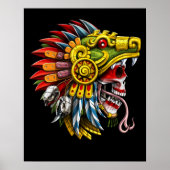 Aztec Serpent Skull Warrior Poster (Vorne)