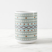 Aztec Shapes Big Pattern Rusts Cream Aquamarin-Blu Kaffeetasse (Mittel)