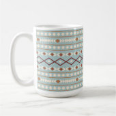 Aztec Shapes Big Pattern Rusts Cream Aquamarin-Blu Kaffeetasse (Links)