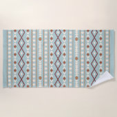 Aztec Shapes Big Pattern Rusts Cream Aquamarin-Blu Strandtuch (Vorderseite)