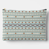 Aztec Shapes Big Pattern Rusts Cream Aquamarin-Blu Zubehörtasche (Vorderseite)