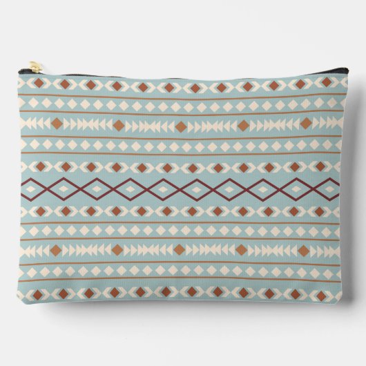Aztec Shapes Big Pattern Rusts Cream Aquamarin-Blu Zubehörtasche (Vorderseite)