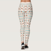 Aztec Shapes g Muster Rost Aquamarine Creme Leggings (Rückseite)