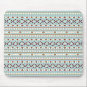 Aztec Shapes H Pattern Rusts Cream Aquamarin-Blue Mousepad (Vorne)