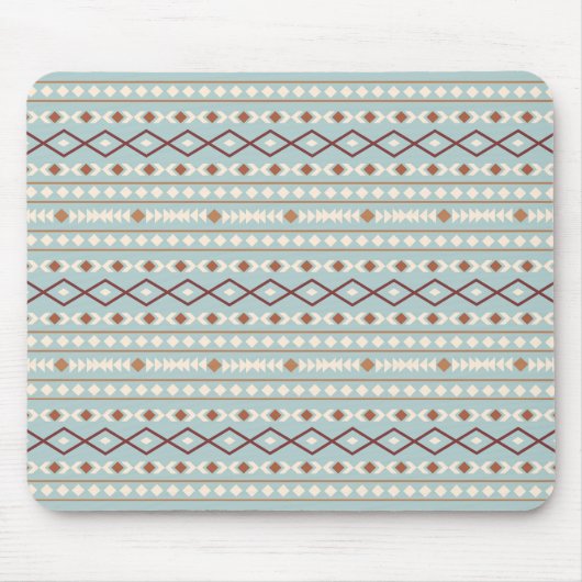 Aztec Shapes H Pattern Rusts Cream Aquamarin-Blue Mousepad (Vorne)