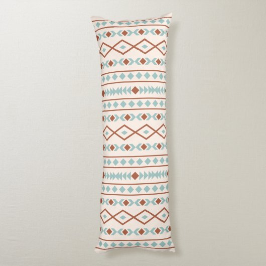 Aztec Shapes lg V Muster Rost Aquamarine Creme Seitenschläferkissen (Rückseite (Vertikal))