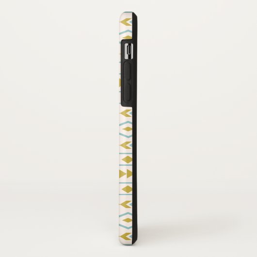 Aztec Shapes Muster Aquamarine Goldcreme Case-Mate iPhone Hülle (Hinten/Links)
