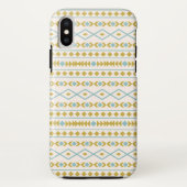 Aztec Shapes Muster Aquamarine Goldcreme Case-Mate iPhone Hülle (Rückseite)
