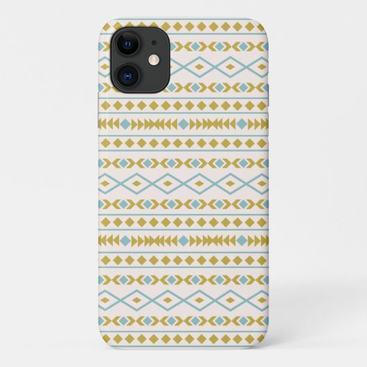 Aztec Shapes Muster Aquamarine Goldcreme Case-Mate iPhone Hülle (Rückseite)