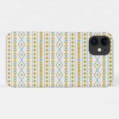 Aztec Shapes Muster Aquamarine Goldcreme Case-Mate iPhone Hülle (Rückseite (Horizontal))
