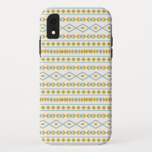 Aztec Shapes Muster Aquamarine Goldcreme Case-Mate iPhone Hülle