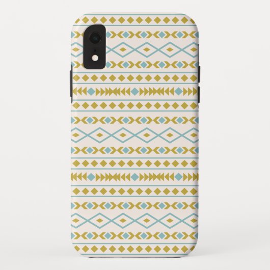 Aztec Shapes Muster Aquamarine Goldcreme Case-Mate iPhone Hülle (Rückseite)