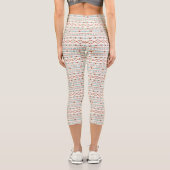 Aztec Shapes Muster Rost Aquamarine Creme Capri Leggings (Rückseite)
