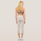 Aztec Shapes Muster Rost Aquamarine Creme Capri Leggings (Rückseite)