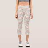 Aztec Shapes Muster Rost Aquamarine Creme Capri Leggings (Vorderseite)