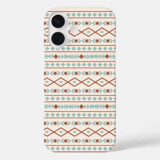 Aztec Shapes Muster Rost Aquamarine Creme Case-Mate iPhone Hülle (Rückseite)