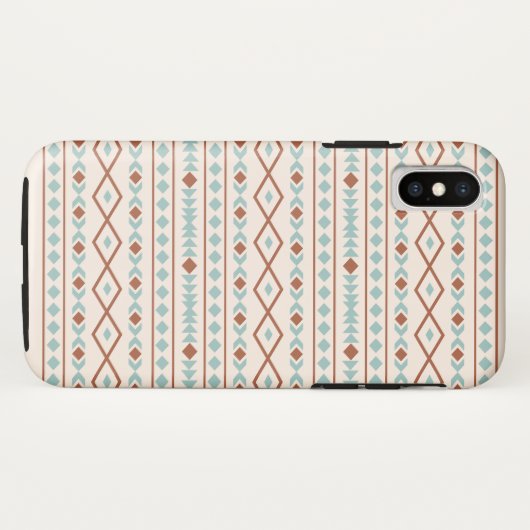 Aztec Shapes Muster Rost Aquamarine Creme Case-Mate iPhone Hülle (Rückseite (Horizontal))