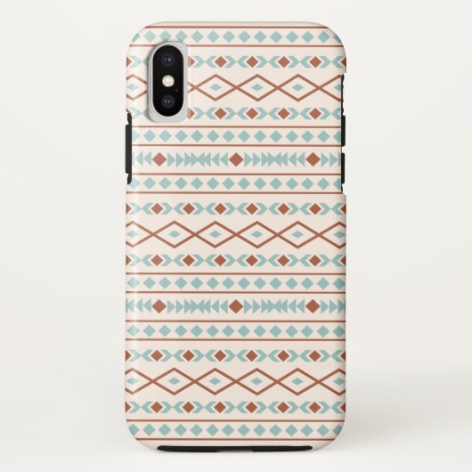Aztec Shapes Muster Rost Aquamarine Creme Case-Mate iPhone Hülle (Rückseite)