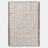 Aztec Shapes Muster Rost Aquamarine Creme Decke (Vorderseite Vertikal)