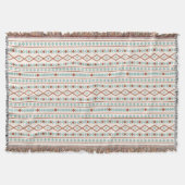Aztec Shapes Muster Rost Aquamarine Creme Decke (Vorderseite)