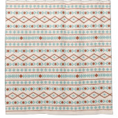 Aztec Shapes Muster Rost Aquamarine Creme Duschvorhang (Vorderseite)