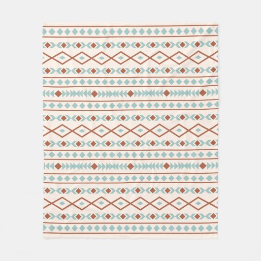 Aztec Shapes Muster Rost Aquamarine Creme Fleecedecke (Vorderseite)