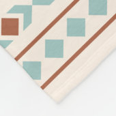 Aztec Shapes Muster Rost Aquamarine Creme Fleecedecke (Ecke)