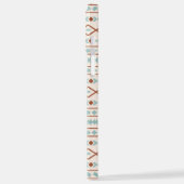 Aztec Shapes Muster Rost Aquamarine Creme iPhone Hülle (Linke Seite)