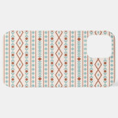 Aztec Shapes Muster Rost Aquamarine Creme iPhone Hülle (Hinten horizontal)