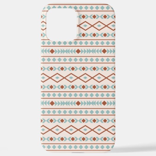 Aztec Shapes Muster Rost Aquamarine Creme iPhone Hülle (Rückseite)