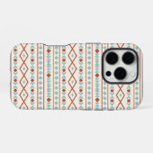 Aztec Shapes Muster Rost Aquamarine Creme iPhone Hülle (Rückseite (Horizontal))