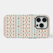Aztec Shapes Muster Rost Aquamarine Creme iPhone Hülle (Rückseite (Horizontal))