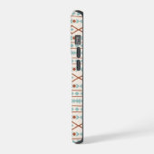 Aztec Shapes Muster Rost Aquamarine Creme iPhone Hülle (Linke Seite)