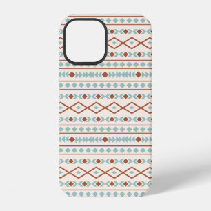 Aztec Shapes Muster Rost Aquamarine Creme iPhone 12 Hülle