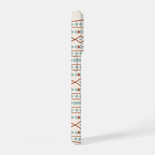 Aztec Shapes Muster Rost Aquamarine Creme iPhone Hülle (Rechte Seite)