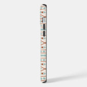 Aztec Shapes Muster Rost Aquamarine Creme iPhone Hülle (Linke Seite)