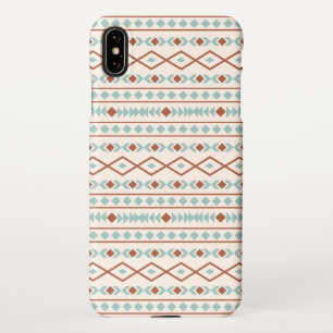 Aztec Shapes Muster Rost Aquamarine Creme iPhone Hülle