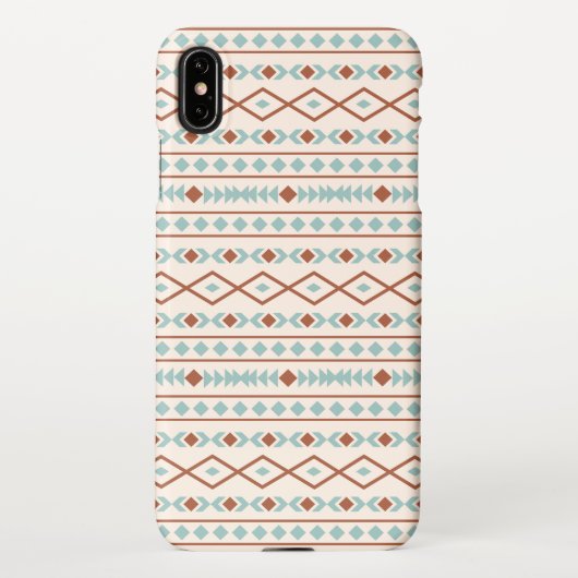 Aztec Shapes Muster Rost Aquamarine Creme iPhone Hülle (Rückseite)