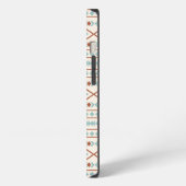 Aztec Shapes Muster Rost Aquamarine Creme iPhone Hülle (Linke Seite)